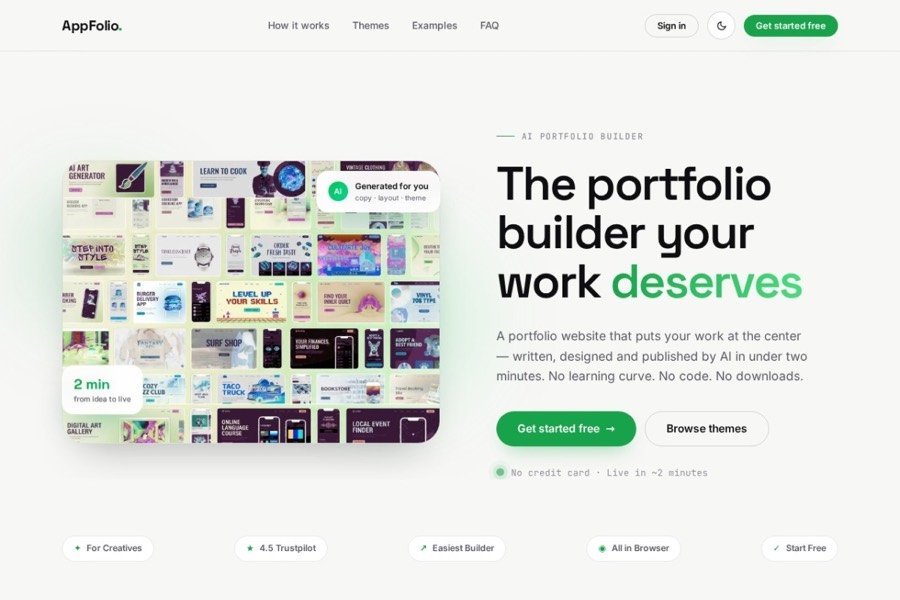 AI Website Builder SaaS homepage preview
